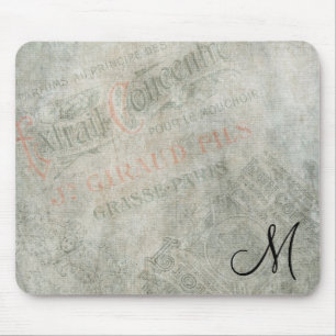 Mit Monogramm Vintage Pariser Werbeaktion Mousepad