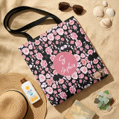 Mit Monogramm Vintage rosa Blume Tasche