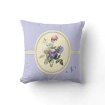 Mit Monogramm Vintage rosa Rosen und lila Blumen