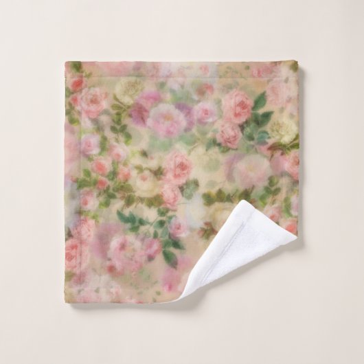 Mit Monogramm Vintage Rosenstöcke Badhandtuch Set (Waschlappen)