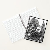 Mit Monogramm Vintage Schriftstellerthemenfarbe Notizblock (Innenseite)