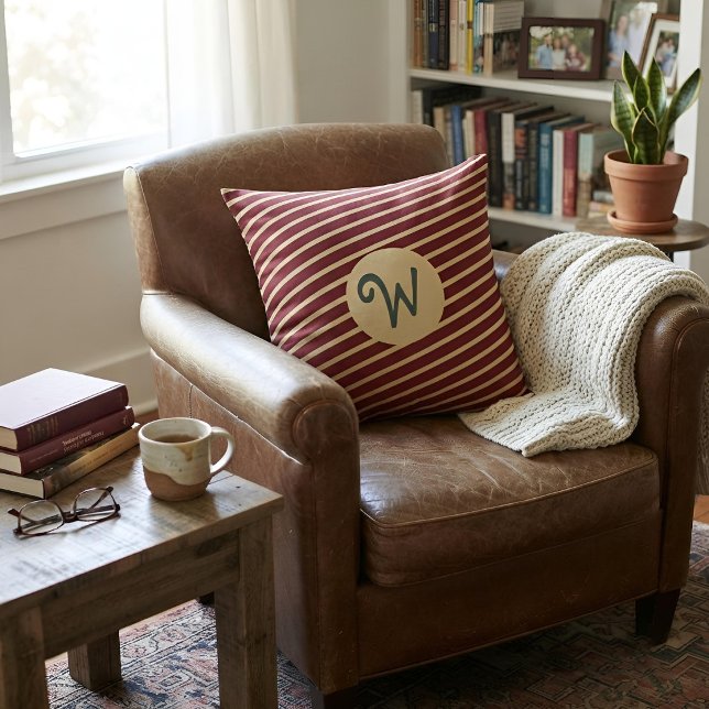 Mit Monogramm Vintage Streifen Kissen (Von Creator hochgeladen)