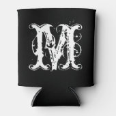 Mit Monogramm Vintage typografische Getränkekühler Dosenkühler (Vorderseite)