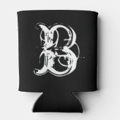 Mit Monogramm Vintage typografische Getränkekühler Dosenkühler (Rückseite)