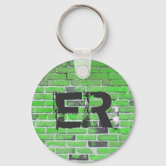 Mit Monogramm Vintage Ziegelwand Textur Schlüsselanhänger