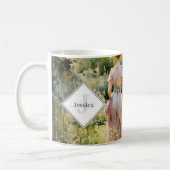 Mit Monogramm Vintager Aqua-Hütte Garten Kaffeetasse (Links)