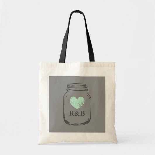 Mit Monogramm Vintager Grauweinkrug Tragetasche (Vorne)