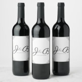 Mit Monogramm Vintager Rahmen Weinetikett (Flaschen)