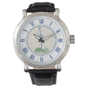 Mit Monogramm Vintager Tennis-Spieler Armbanduhr