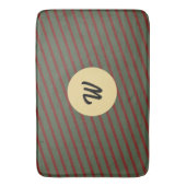 mit Monogramm Vintages Rot- und Grünstreifen-Muste Badematte (Vorderseite Vertikal)