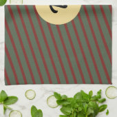 mit Monogramm Vintages Rot- und Grünstreifen-Muste Geschirrtuch (Gefaltet)