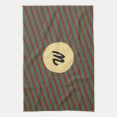 mit Monogramm Vintages Rot- und Grünstreifen-Muste Geschirrtuch (Vertikal)