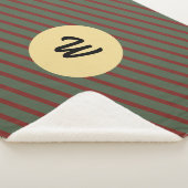 mit Monogramm Vintages Rot- und Grünstreifen-Muste Sherpadecke (3/4)