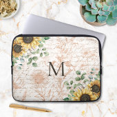 Mit Monogramm Vintages Sonnenblumendekoupage Laptopschutzhülle