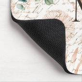 Mit Monogramm Vintages Sonnenblumendekoupage Mousepad (Ecke)