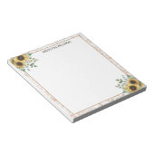 Mit Monogramm Vintages Sonnenblumendekoupage Notizblock (angewinkelt)