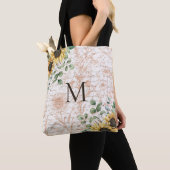 Mit Monogramm Vintages Sonnenblumendekoupage Tasche (Von Nahem)