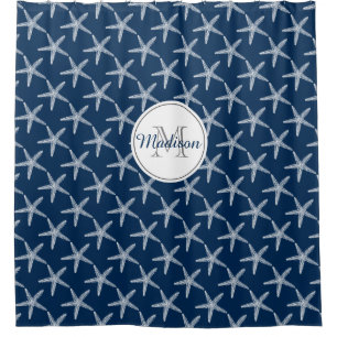 Mit Monogramm Vintages Starfish Nautic Beach House Duschvorhang
