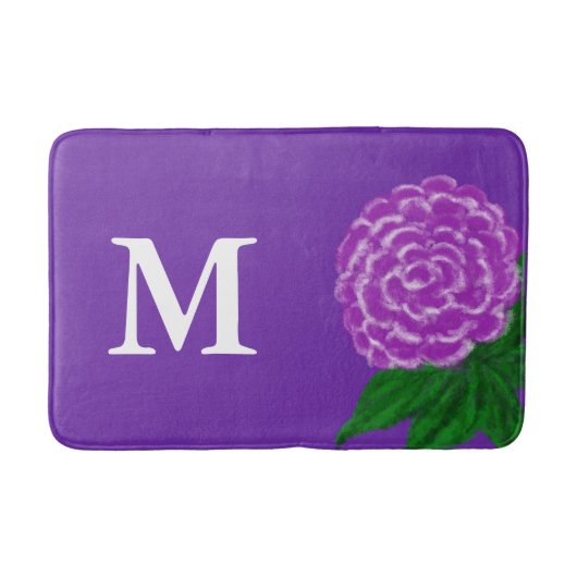 Mit Monogramm Violett Badematte (Vorderseite)
