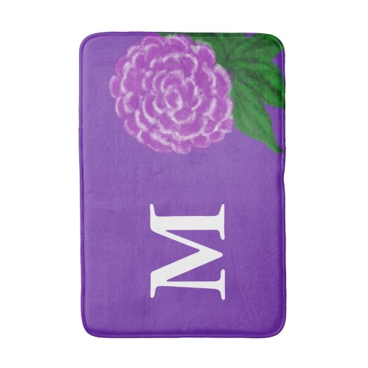 Mit Monogramm Violett Badematte (Vorderseite Vertikal)