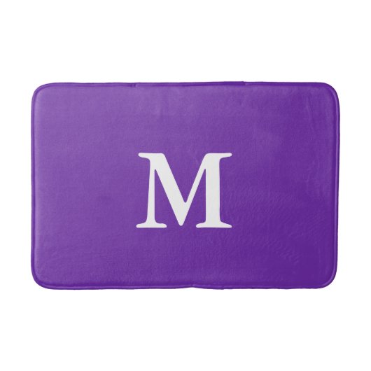 Mit Monogramm Violett Lila Badematte (Vorderseite)