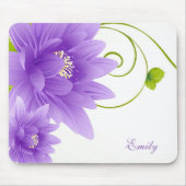 Mit Monogramm-violette Blumen Mousepad (Vorne)