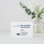 Mit Monogramm Visitenkarte (Stehend Vorderseite)