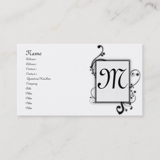 mit Monogramm Visitenkarte (Vorderseite)