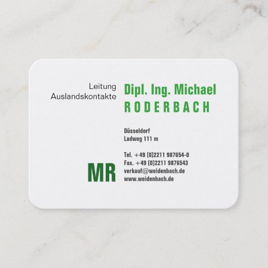 Mit Monogramm Visitenkarte (Vorderseite)