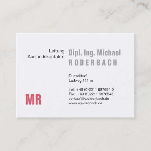 Mit Monogramm Visitenkarte (Vorderseite)