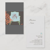 Mit Monogramm Visitenkarte für französische Lehrst (Vorne/Hinten)