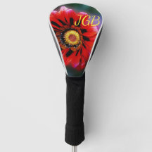 Mit Monogramm Vivid Red Blume Gazania Driver Putte