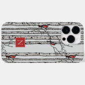Mit Monogramm Vogelbäume und Vögel des Roten Kardi Case-Mate iPhone Hülle (Rückseite (Horizontal))