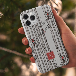 Mit Monogramm Vogelbäume und Vögel des Roten Kardi Case-Mate iPhone 14 Pro Max Hülle