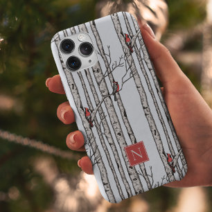 Mit Monogramm Vogelbäume und Vögel des Roten Kardi Case-Mate iPhone 14 Pro Max Hülle
