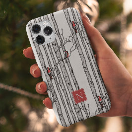 Mit Monogramm Vogelbäume und Vögel des Roten Kardi Case-Mate iPhone 14 Pro Max Hülle