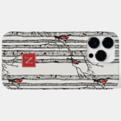 Mit Monogramm Vogelbäume und Vögel des Roten Kardi Case-Mate iPhone Hülle (Rückseite (Horizontal))