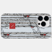 Mit Monogramm Vogelbäume und Vögel des Roten Kardi Case-Mate iPhone Hülle (Rückseite (Horizontal))