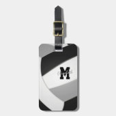 mit Monogramm Volleyball-Mannschaftsfarben Gepäckanhänger (Vorderseite vertikal)