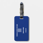 mit Monogramm Volleyballfarben Gepäckanhänger (Rückseite vertikal)