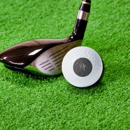 Mit Monogramm Vollfarbe dunkelgrau Golfball