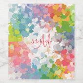 Mit Monogramm Vorlage Benutzerdefiniert Regenbogen Weinetikett (Einzelnes Label)