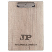 Mit Monogramm Vorlage für den Holzausblick beeintr Klemmbrett (Vorderseite)