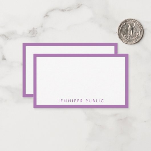 Mit Monogramm Vorlage für die Lavendelfarbe (Vorderseite/Rückseite Beispiel)