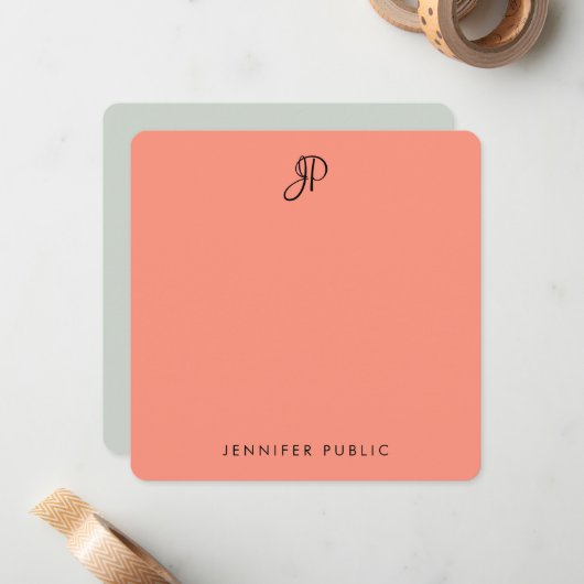 Mit Monogramm Vorlage für Eleganfarben (Vorderseite/Rückseite Beispiel)