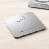 Mit Monogramm Vorlage für Gold Silver Template - A Getränkeuntersetzer (Linke Seite)