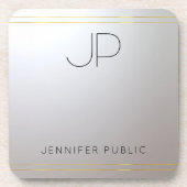 Mit Monogramm Vorlage für Gold Silver Template - A Getränkeuntersetzer (Vorderseite)