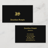 Mit Monogramm Vorlage Klassischer Text im alten St Visitenkarte (Vorne/Hinten)