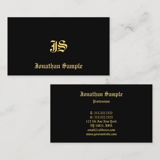 Mit Monogramm Vorlage Klassischer Text im alten St Visitenkarte (Vorne/Hinten)