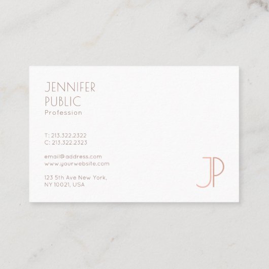 Mit Monogramm Vorlage Modernes Elegantes Trendy Visitenkarte (Rückseite)